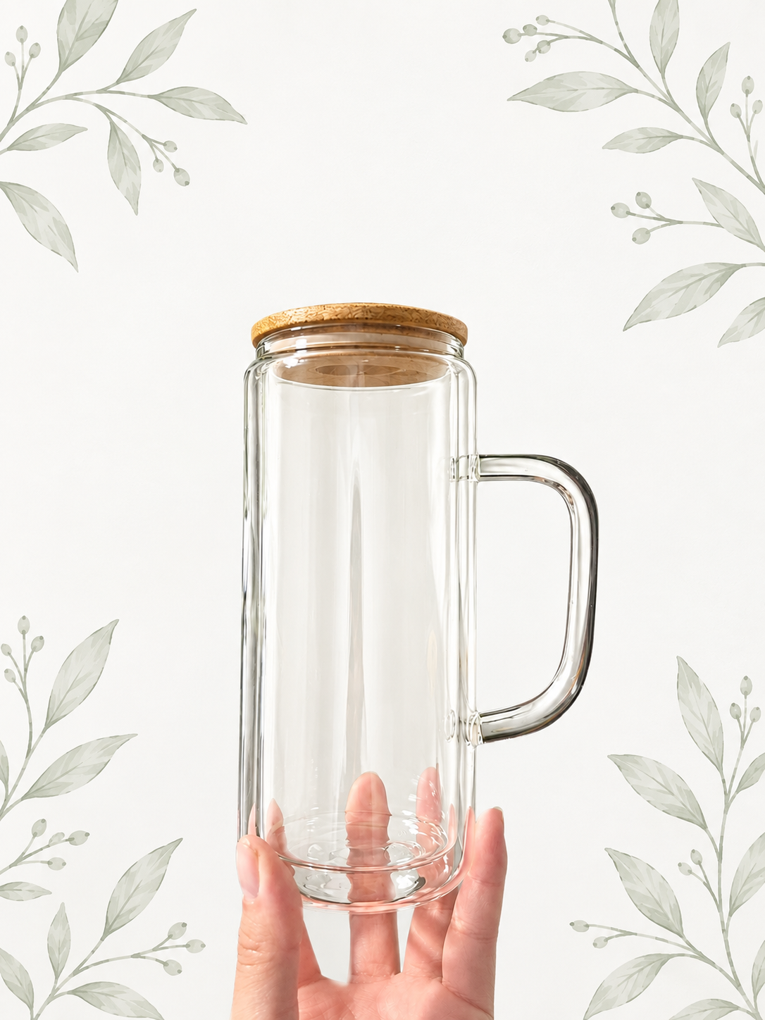 20 oz glass snowglobe with handle