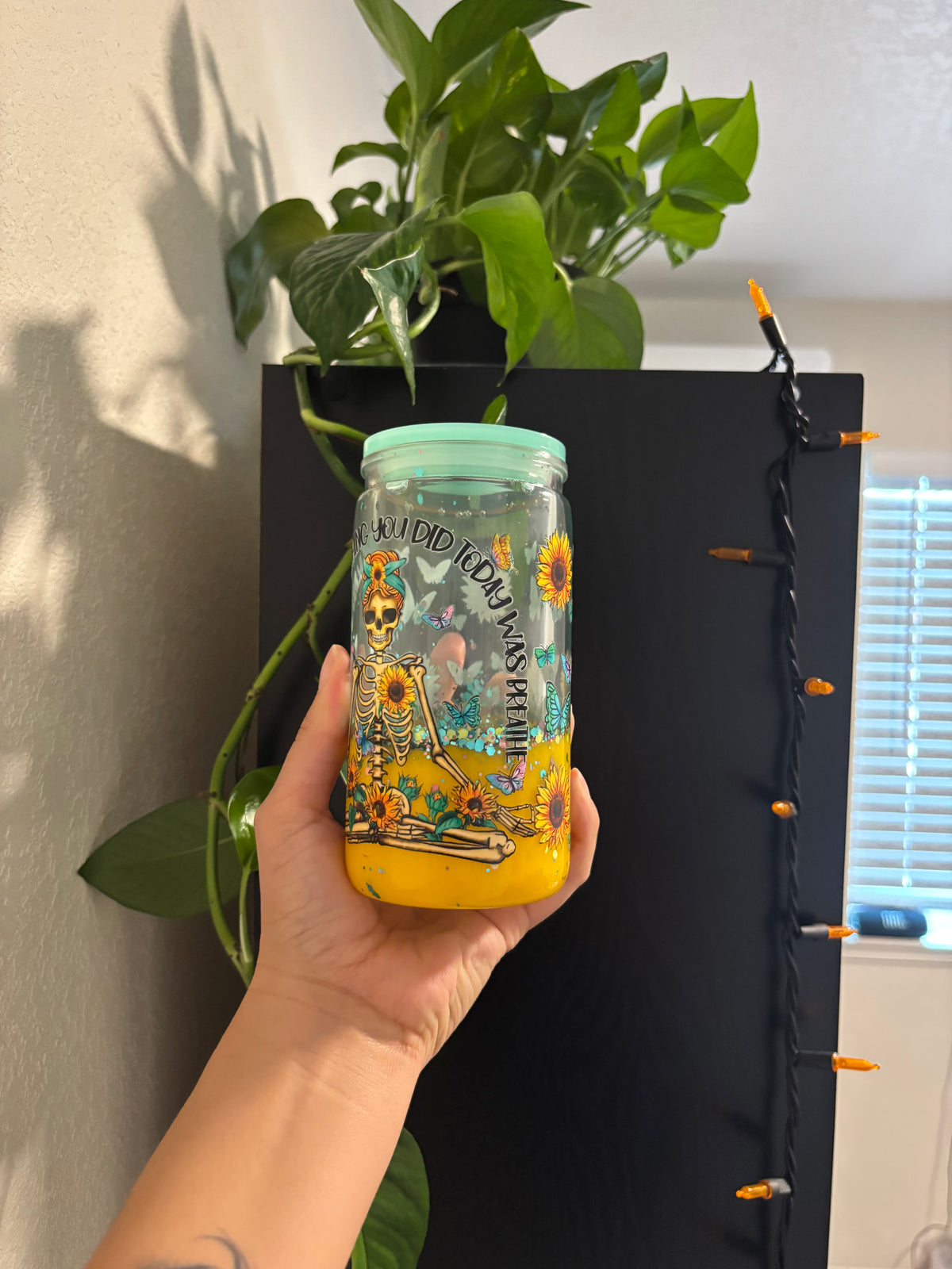16 oz premade snowglobe tumbler