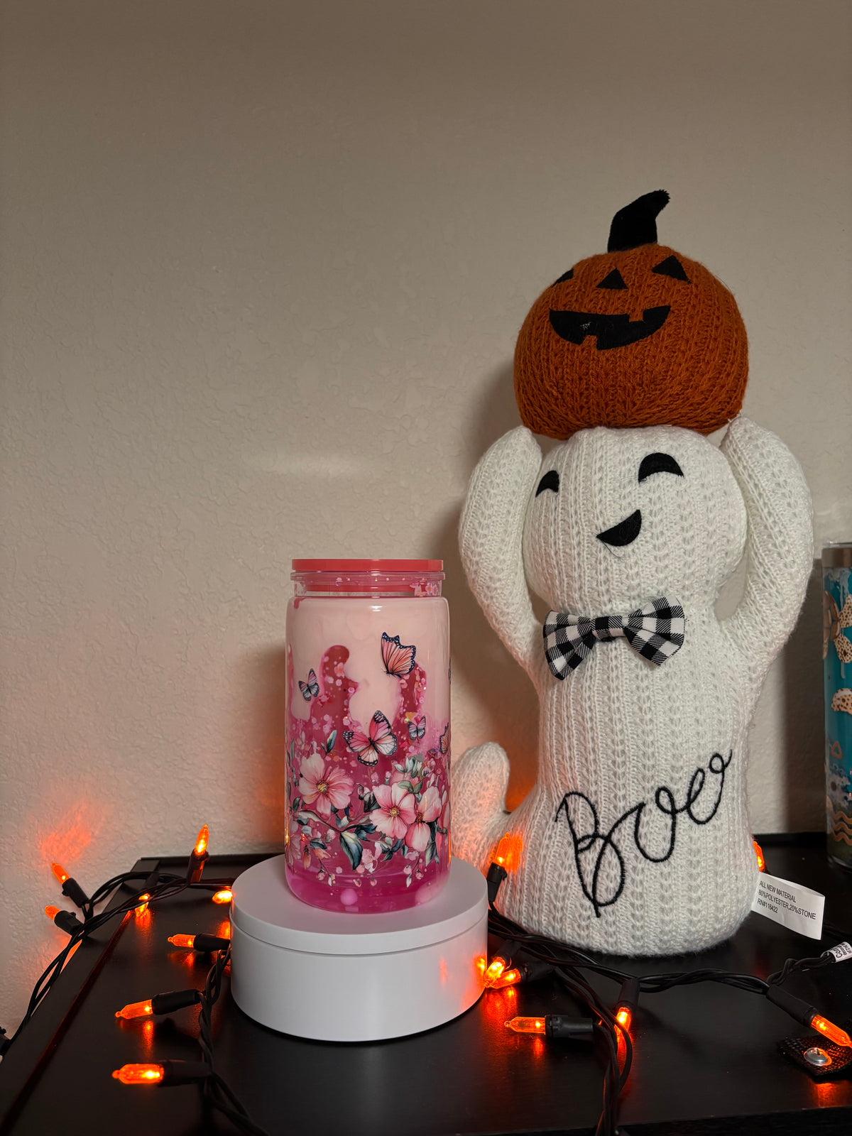 16 oz premade snowglobe tumbler